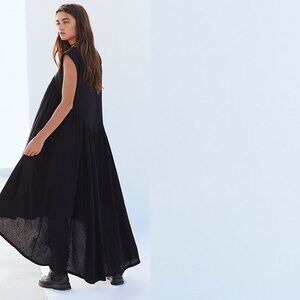 FREE PEOPLE MADELYN HIGH-LOW EMPIRE WAIST DRESS - BLACK